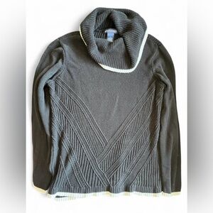 Artisan Black and White Cowl Neck Sweater for Women Size Large